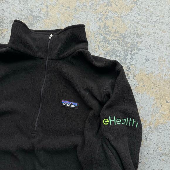 Patagonia Black Micro D Fleece 1/4 Zip Sz L - Picture 2 of 7